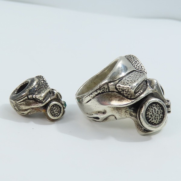 実際に弊社で買取させて頂いた【ギャラ付き】STARLINGEAR/スターリンギア USN 限定 パンチャーニューガッサーリング 22-23号 ビーズ エメラルド 2点セットの画像 3枚目