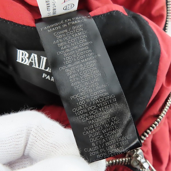 実際に弊社で買取させて頂いたBALMAIN/バルマン 15AW バイカー ダウンジャケット W5HT843B923/Sの画像 5枚目