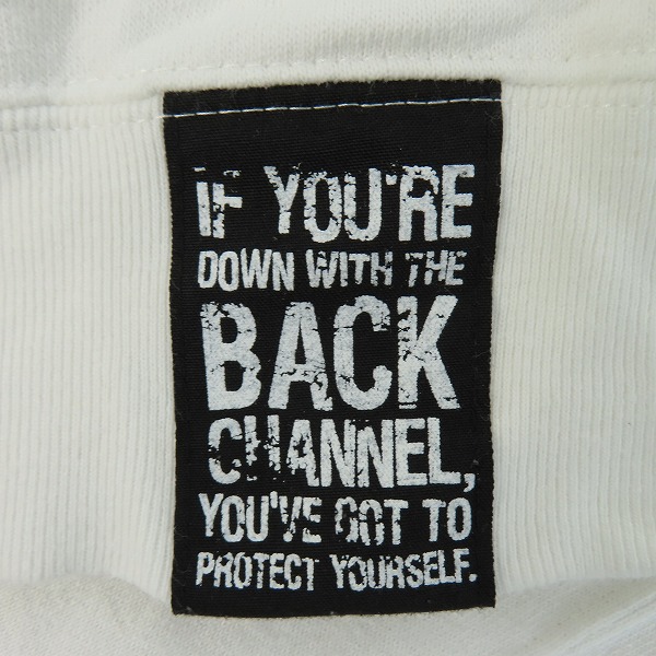実際に弊社で買取させて頂いたBack Channel/バックチャンネル スウェット ロゴプリント ホワイト Lの画像 5枚目