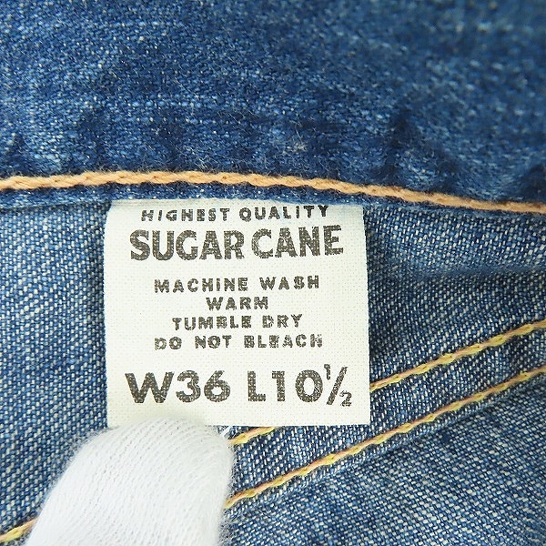 実際に弊社で買取させて頂いた(2)SUGAR CANE/シュガーケーン  デニム ハーフパンツ SC51201H1/36の画像 3枚目