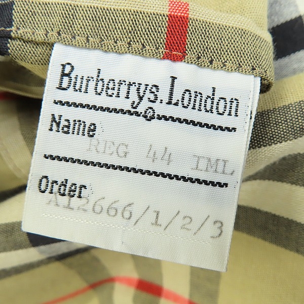 実際に弊社で買取させて頂いたburberry's/バーバリーズ  bloomingdale's 裏地チェック柄 トレンチコート 44の画像 3枚目