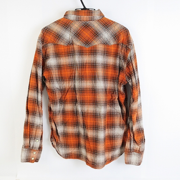 実際に弊社で買取させて頂いたFLAT HEAD/フラットヘッド チェック ネルシャツ/オレンジ系/42の画像 1枚目