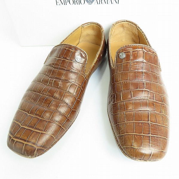 実際に弊社で買取させて頂いたEMPORIO ARMANI/エンポリオ アルマーニ クロコ型押し ドライビングシューズ/X4B058/8