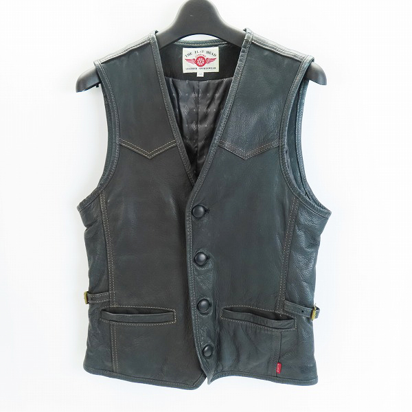 実際に弊社で買取させて頂いたTHE FLAT HEAD/フラットヘッド ディアスキン レザーベスト 36