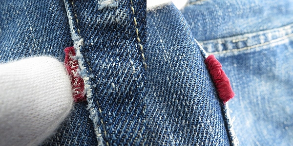 実際に弊社で買取させて頂いたLEVIS/リーバイス ドーム型ツープロング/均等V/片面ビッグE/隠しリベット/Vステッチ ベルトループセンター ヴィンテージ デニムの画像 2枚目
