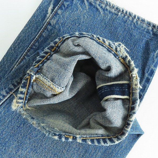 実際に弊社で買取させて頂いたLEVI'S/リーバイス 501 ボタン裏刻印6 71~73年代 ビッグE 不均等V 平行ステッチ ボタンフライ ヴィンテージ デニムパンツの画像 8枚目
