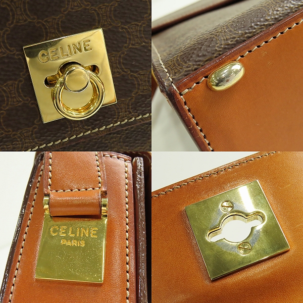 実際に弊社で買取させて頂いたCELINE/セリーヌ オールド ショルダーバッグ マカダム柄 ガンチーニ金具の画像 7枚目