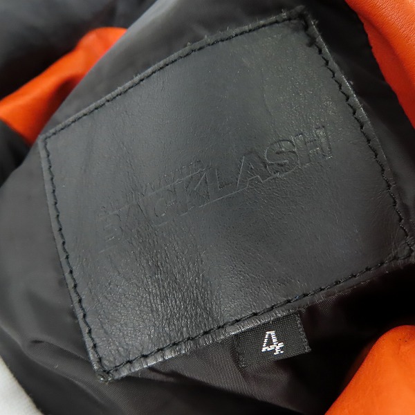 実際に弊社で買取させて頂いたBACKLASH/バックラッシュ カンガルー レザー キルティング ダウン ジャケット R1363-02/XLの画像 2枚目