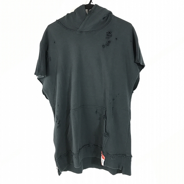 実際に弊社で買取させて頂いたMIHARA YASUHIRO/ミハラヤスヒロ ノースリーブ パーカー ダメージ加工 A00VT532/50