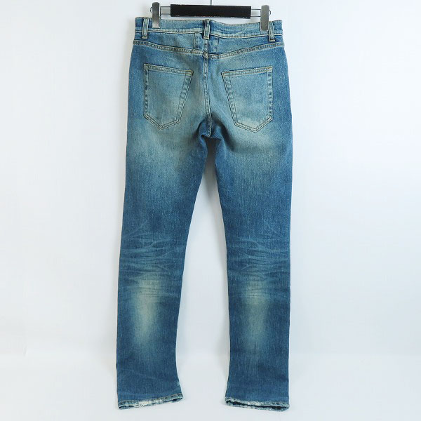 実際に弊社で買取させて頂いた【JPタグ】SAINT LAURENT/サンローランパリ 17SS スタッズレザーパッチウォッシュドスキニーデニムパンツ 456694 Y806K/27の画像 1枚目