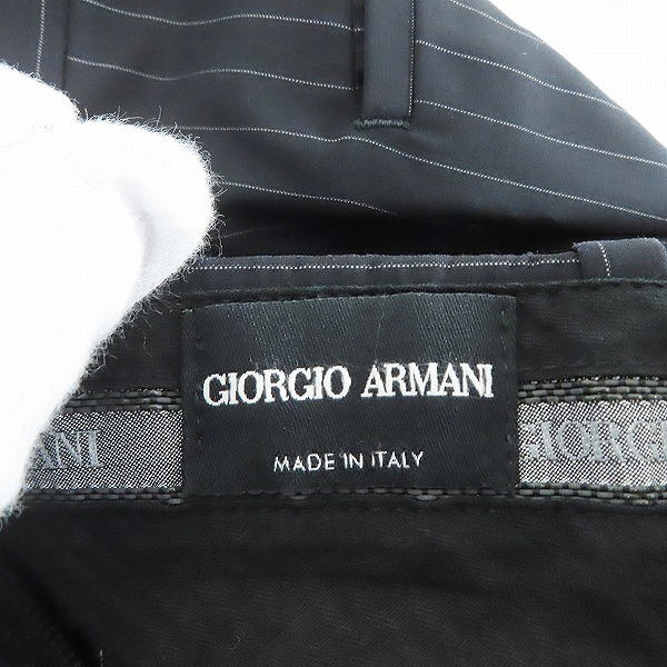 実際に弊社で買取させて頂いたGIORGIO ARMANI/ジョルジオアルマーニ セットアップ スーツ ストライプ ジャケット/パンツ 50の画像 6枚目