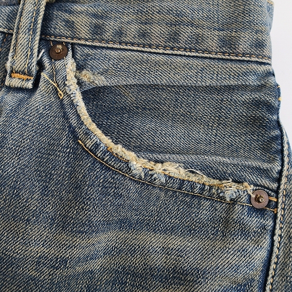 実際に弊社で買取させて頂いたLEVI'S/リーバイス 1937年 501XX 復刻 片面BIG E 均等V ボタンフライ フラットボタン デニムパンツ 37501/W32の画像 6枚目