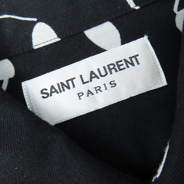 実際に弊社で買取させて頂いた【未使用】SAINT LAURENT PARIS/サンローランパリ 音符/総柄 ロングスリーブ/長袖 シャツ 376916 Y325N/ブラック/39の画像 2枚目