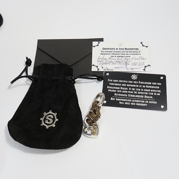 実際に弊社で買取させて頂いた【ギャラ付】STARLINGEAR/スターリンギア マイクロスカルフレーム ハートフープ ペンダントの画像 9枚目