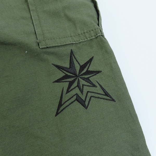 実際に弊社で買取させて頂いたBack Channel/バックチャンネル 7分丈 カーゴパンツ ブリントデザイン カーキ Sの画像 7枚目