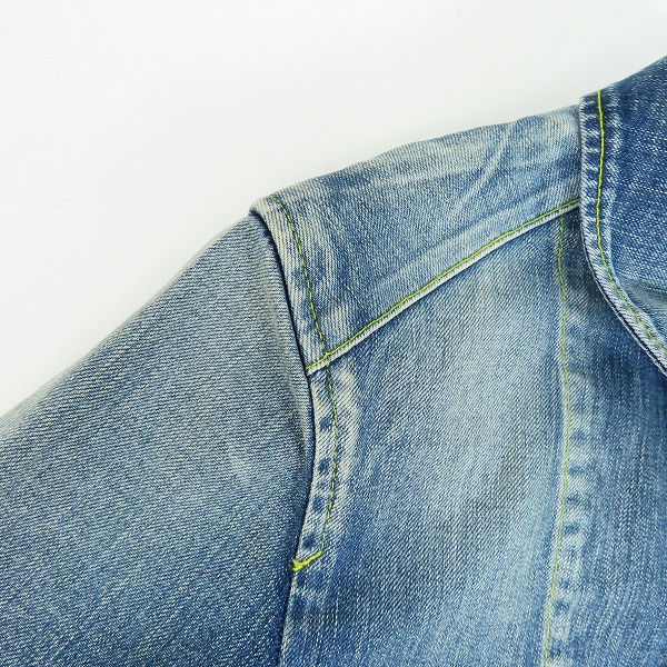 実際に弊社で買取させて頂いたISAMUKATAYAMA BACKLASH/バックラッシュ ロイヤルフラッシュ別注 THE COVERS デニムジャケット RF-D12/Sの画像 5枚目