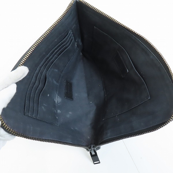 実際に弊社で買取させて頂いたSAINTLAURENTPARIS/サンローランパリ レザークラッチバッグ クロコ型押しの画像 3枚目