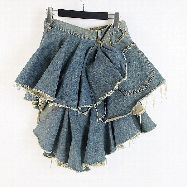 実際に弊社で買取させて頂いたJUNYA WATANABE COMME des GARCONS/ジュンヤワタナベコムデギャルソン 再構築 デニムスカート JN-S085 /Sの画像 1枚目