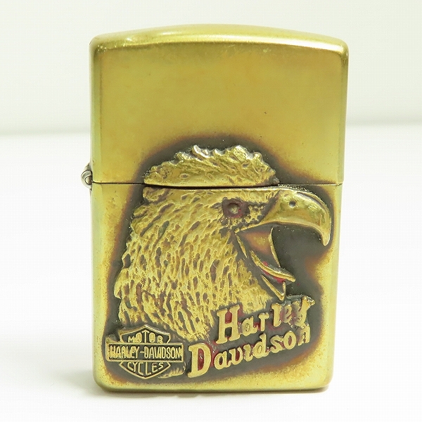 実際に弊社で買取させて頂いたZIPPO/ジッポー HARLEY-DAVIDSON/ハーレーダビッドソン イーグルメタル貼り ゴールド 1992年製