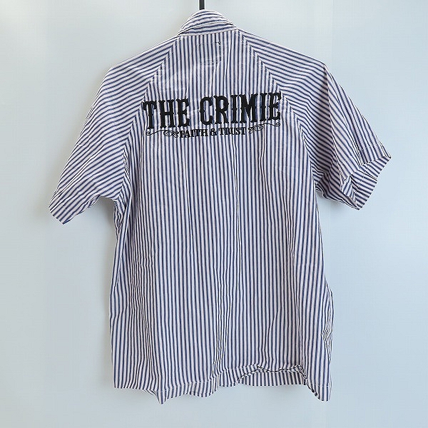 実際に弊社で買取させて頂いたTHE CRIMIE/クライミー ストライプ 半袖シャツ 刺繍 Sの画像 1枚目