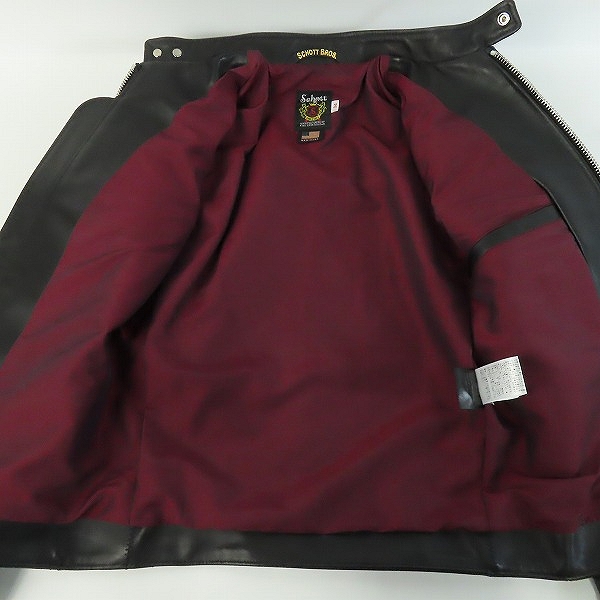 実際に弊社で買取させて頂いたSchott/ショット 41XX 60’S STAND RIDERS シングルラダースジャケット 牛革 7823150023 34の画像 6枚目
