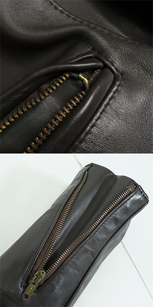 実際に弊社で買取させて頂いたSchott/ショット 襟付き シングルライダース/レザージャケット ライナー付き Lot.642/40の画像 7枚目