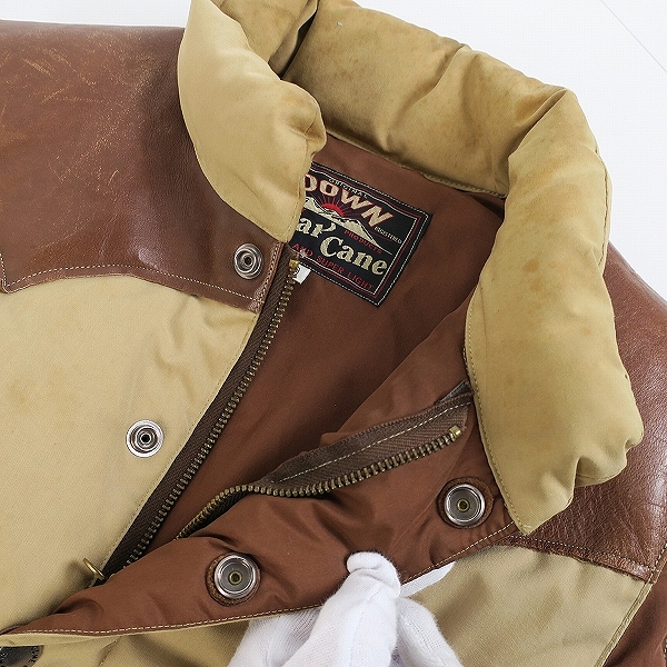 実際に弊社で買取させて頂いたSUGAR CANE/シュガーケーン 部分レザーヨークダウンベスト/SC10910/Mの画像 2枚目