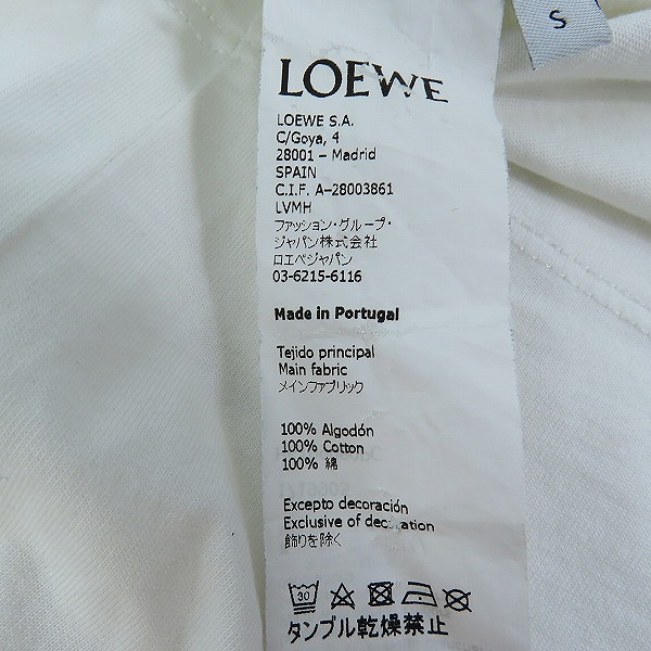 実際に弊社で買取させて頂いた【JPタグ】LOEWE/ロエベ 20SS KEN HEYMAN/キーヘイマン アナグラムロゴ刺繍 半袖Tシャツ H6109980PC/Sの画像 4枚目