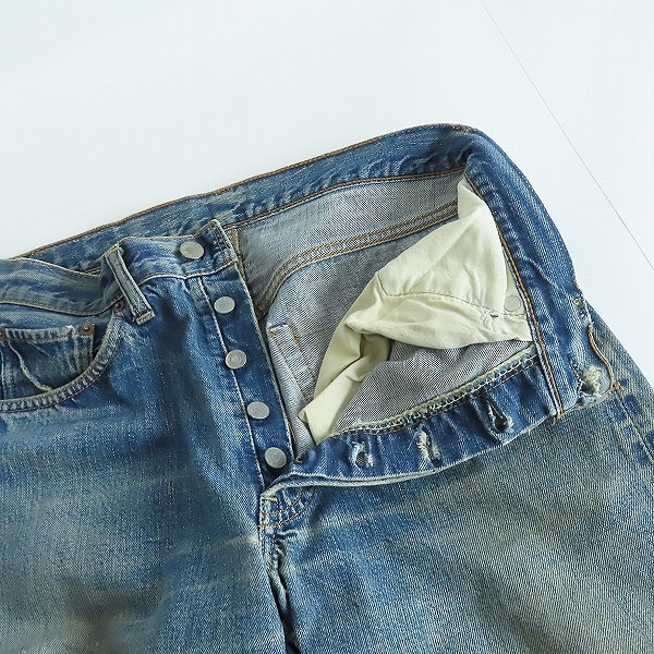 実際に弊社で買取させて頂いたLEVI'S/リーバイス 501 ボタン裏刻印6 71~73年代 ビッグE 不均等V 平行ステッチ ボタンフライ ヴィンテージ デニムパンツの画像 2枚目