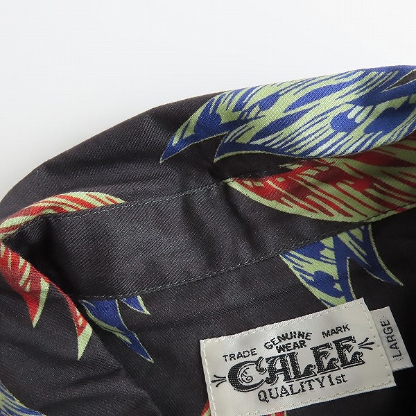 実際に弊社で買取させて頂いた【未使用】CALEE/キャリー Fallen leaves pattern L/S shirt リーフ柄 長袖 シャツ CL-21AW030/Lの画像 5枚目