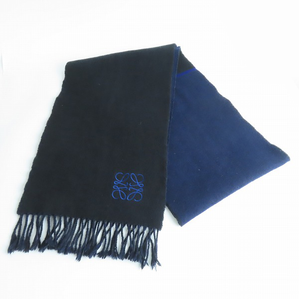 実際に弊社で買取させて頂いた【JPタグ】LOEWE/ロエベ アナグラムロゴ刺繍 カシミア混 ウールマフラー