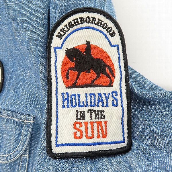 実際に弊社で買取させて頂いたNEIGHBORHOOD/ネイバーフッド  ロゴ ワッペン デニムシャツ /091BENH-SHM03/Lの画像 6枚目