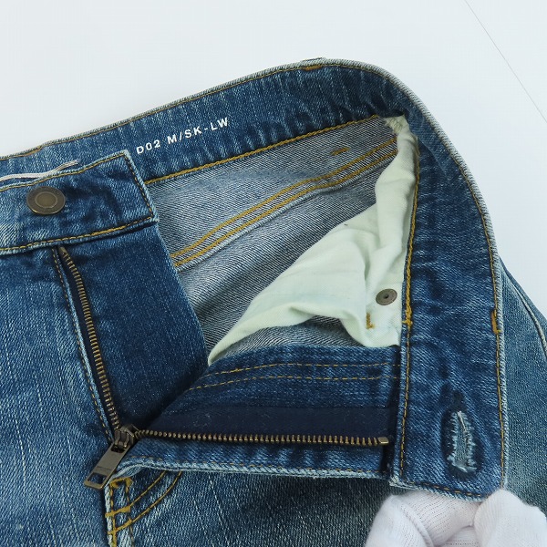 実際に弊社で買取させて頂いた【JPタグ】SAINT LAURENT/サンローランパリ 17SS スタッズレザーパッチウォッシュドスキニーデニムパンツ 456694 Y806K/27の画像 6枚目