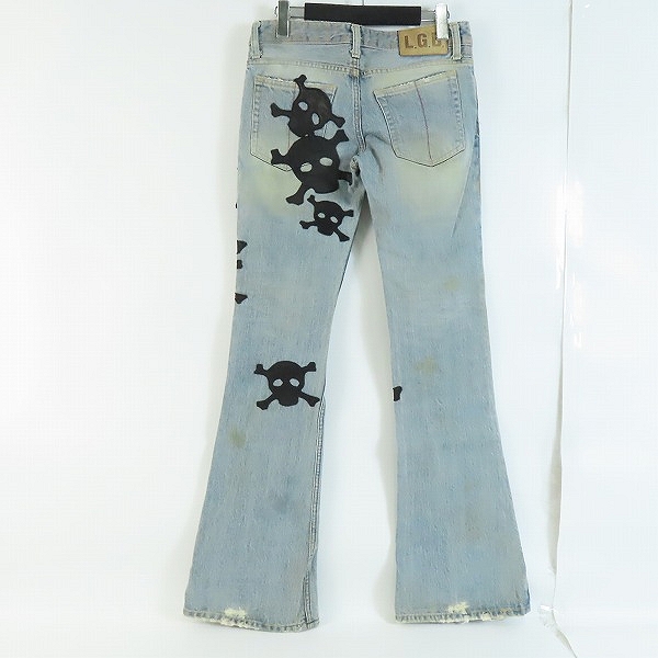 実際に弊社で買取させて頂いたLGB/ルグランブルー クレイジーウルフスカルパッチデニム 7077M/26の画像 1枚目