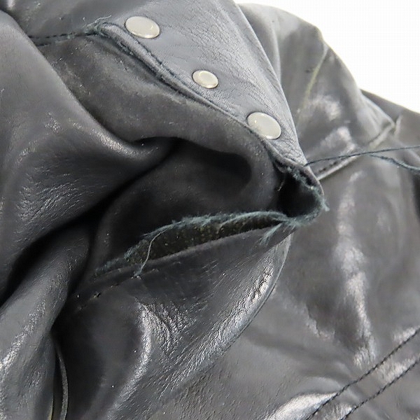 実際に弊社で買取させて頂いたBACKLASH/バックラッシュ ドイツタンニンカーフ製品染め M-65 ミリタリージャケット 1148-04/2の画像 7枚目