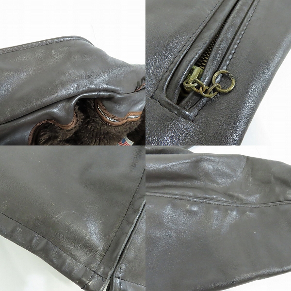 実際に弊社で買取させて頂いたSchott/ショット 襟付き シングルライダース/レザージャケット ライナー付き Lot.642/40の画像 9枚目