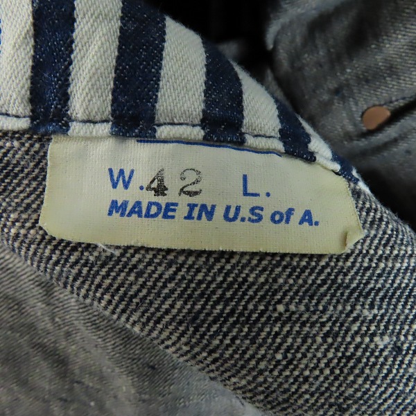 実際に弊社で買取させて頂いたMr.FREEDOM/ミスターフリーダム SUGAR CANE/シュガーケーン デニムジャケット/42の画像 3枚目