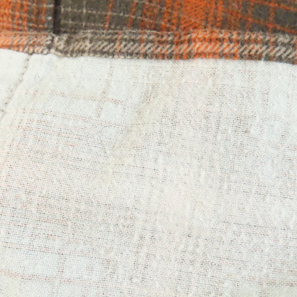 実際に弊社で買取させて頂いたTHE FLAT HEAD/フラットヘッド チェック柄 ネルシャツ オレンジ/40の画像 6枚目