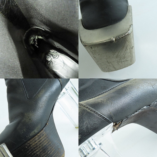 実際に弊社で買取させて頂いた【難有り】RICK OWENS/リックオウエンス KISS BOOTS/キス ヒールブーツ ブラック/43の画像 7枚目
