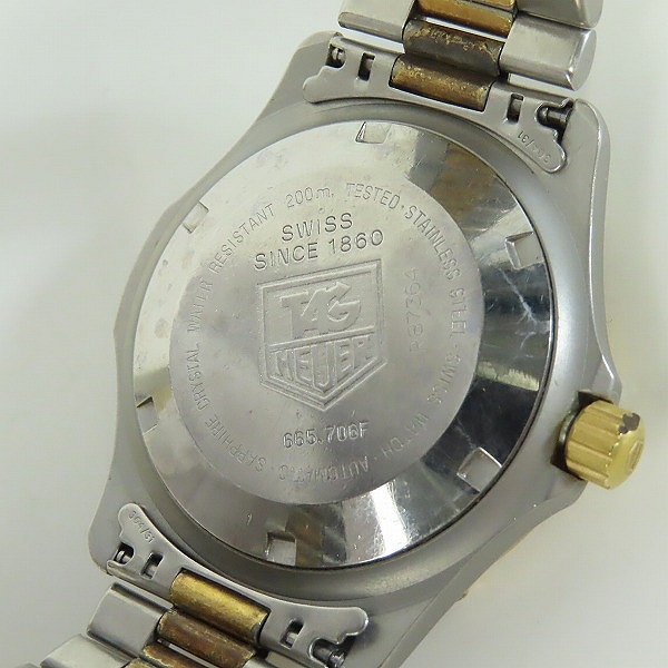 実際に弊社で買取させて頂いた【難有り】TAG HEUER/タグホイヤー 2000シリーズ 200M防水 自動巻き 665.706F の画像 4枚目