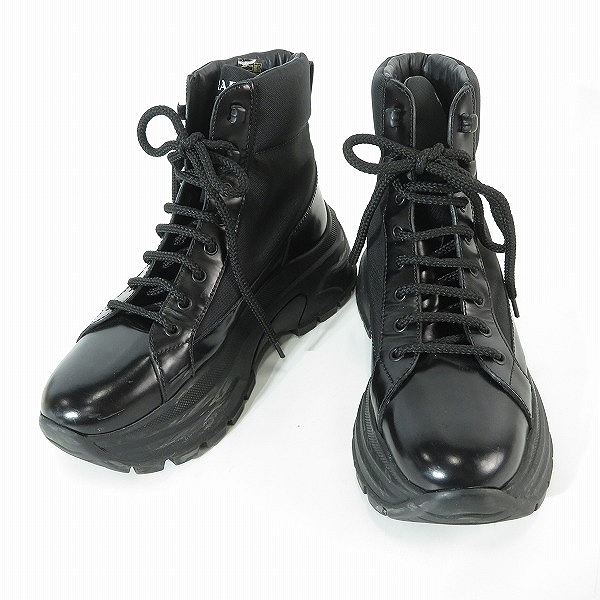 実際に弊社で買取させて頂いたPRADA/プラダ ナイロン×レザー ボリュームソール レースアップブーツ/40