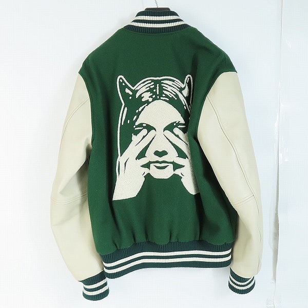 実際に弊社で買取させて頂いたHYSTERIC GLAMOUR/ヒステリックグラマー SEE NO EVIL 刺繍 ヴァーシティ スタジアム ジャケット/スタジャン 02223AB09  XLの画像 1枚目