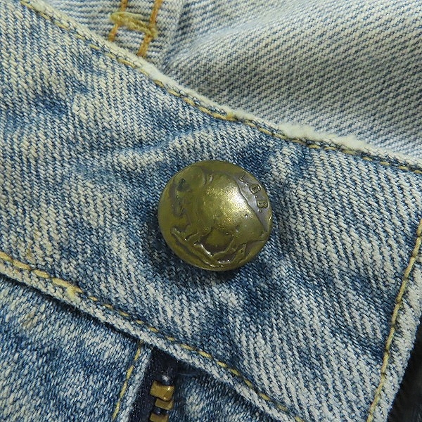 実際に弊社で買取させて頂いたLGB/ルグランブルー クレイジーウルフスカルパッチデニム 7077M/26の画像 8枚目