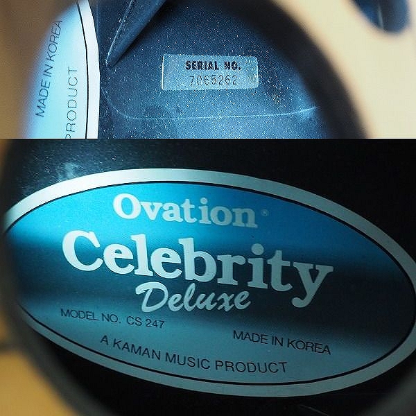 実際に弊社で買取させて頂いた★Ovation/オベーション Celebrity Deluxe CS247 エレアコ/アコースティックギター/アコギ ハードケース付の画像 4枚目