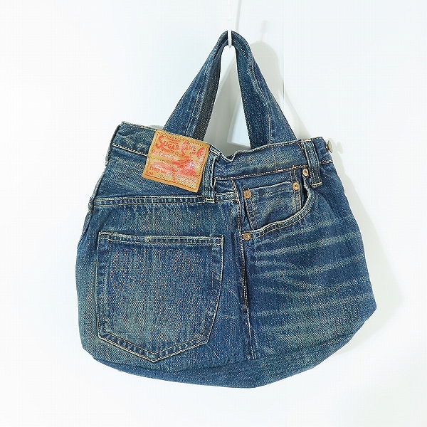実際に弊社で買取させて頂いたSUGAR CANE/シュガーケーン 14.25オンスデニム 1947モデル ハードウォッシュ 2WAY ショルダー トートバッグ