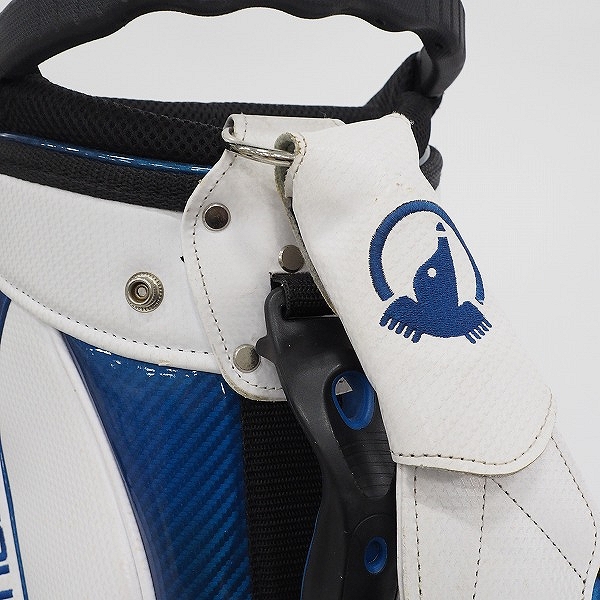 実際に弊社で買取させて頂いたHONMA/ホンマ CB-1802 TOUR WORLD/ツアーワールド 9型 5分割 スタンド式キャディバッグ ブルーｘホワイトの画像 4枚目