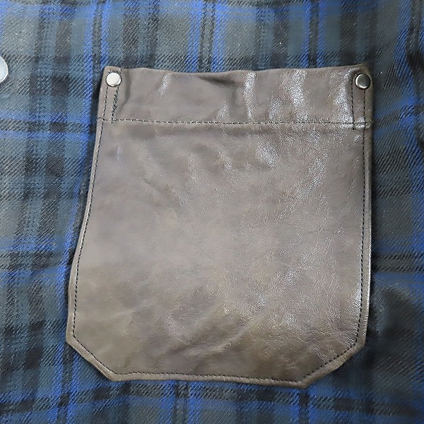 実際に弊社で買取させて頂いたDhyana/ディアーナ チェック柄 長袖シャツ 胸レザーポケット D13AW-70/2の画像 4枚目