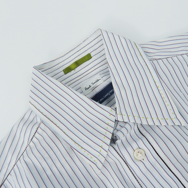 実際に弊社で買取させて頂いたPaul Smith×COMME des GARCONS/ポールスミス×コムデギャルソン ストライプシャツ/Mの画像 4枚目