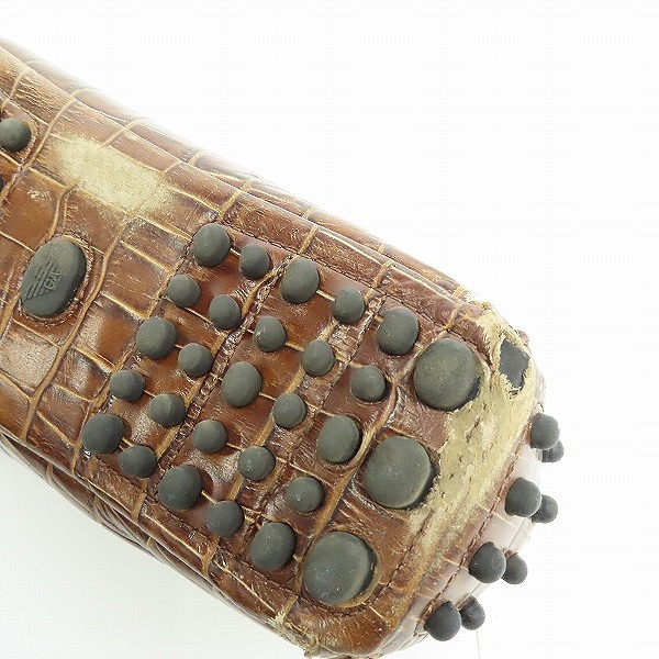 実際に弊社で買取させて頂いたEMPORIO ARMANI/エンポリオ アルマーニ クロコ型押し ドライビングシューズ/X4B058/8の画像 7枚目