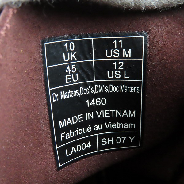 実際に弊社で買取させて頂いたDr.Martens/ドクターマーチン 1460 SMOOTH 8ホール ブーツ チェリーレッド 11822600/UK10の画像 5枚目